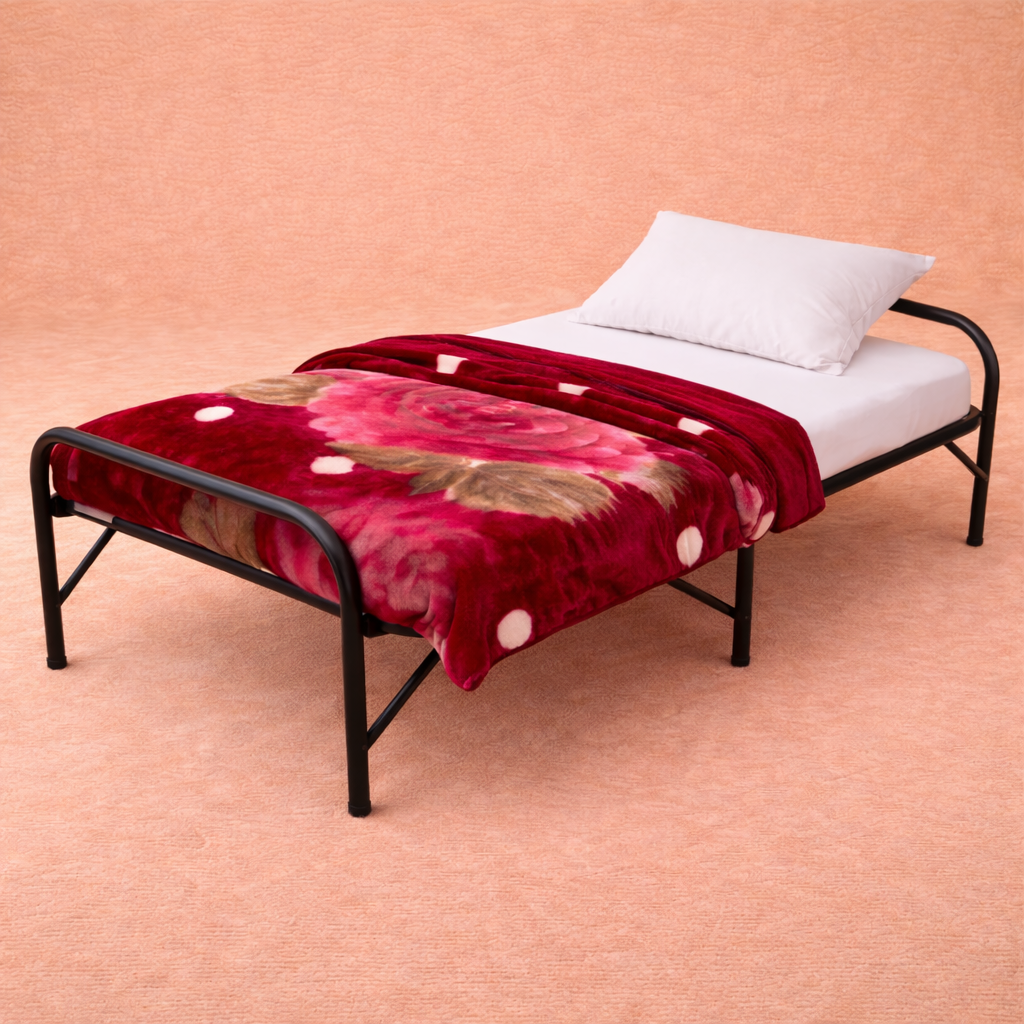 Folding Bed With Mattress, Pillow, Blanket